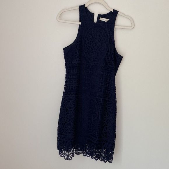 Lovers + Friends Navy Caspian Shift Dress Size Small - Picture 4 of 8